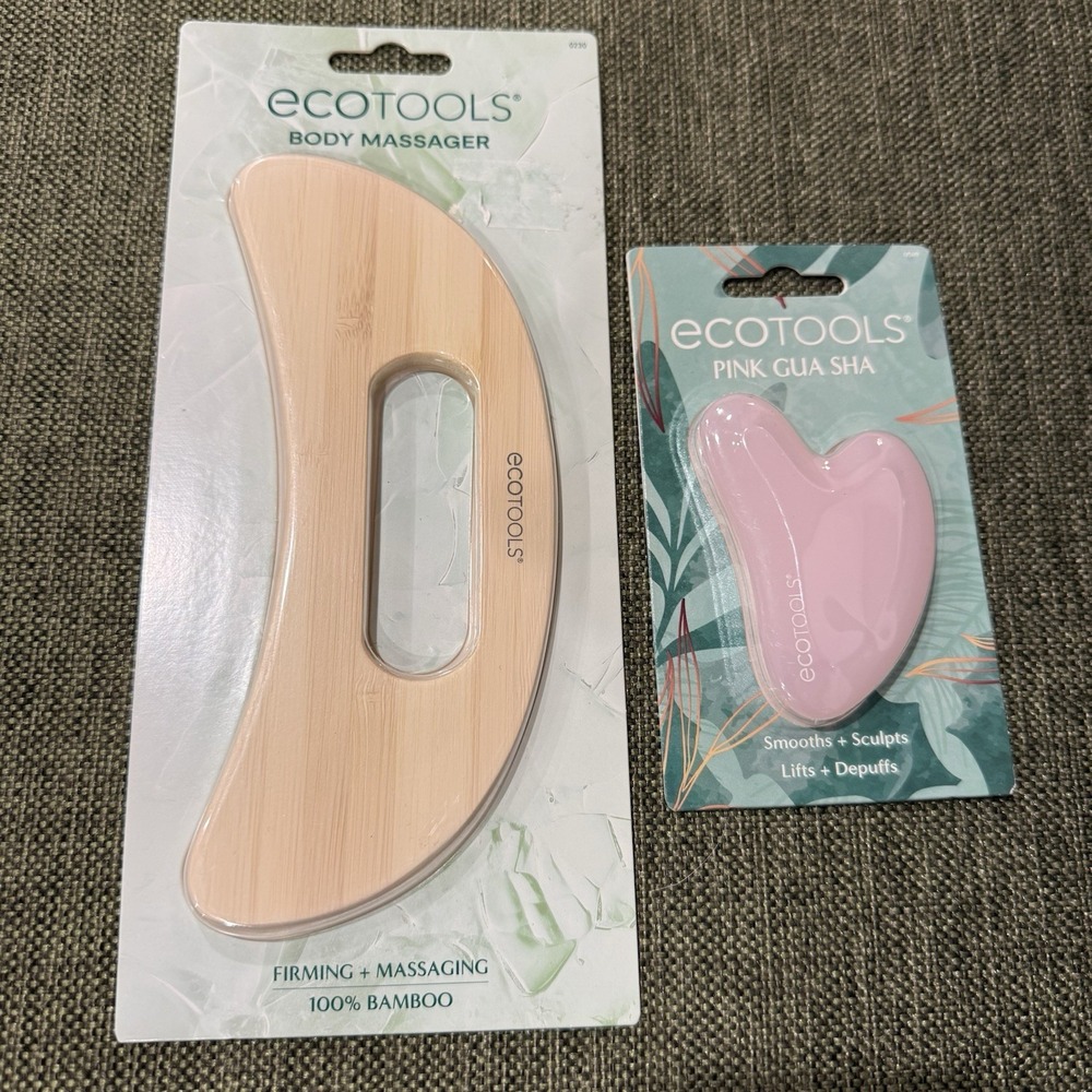 EcoTools Pink Facial Gua Sha Skincare Massaging Tool & Body Massager 2 Count New